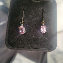 925 Earrings  Purple And Ruby Red