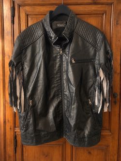 HALLOWEEN Costume/ Men’s Black Faux Leather Biker Vest/ Size XL