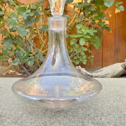 Large 11” Vintage Glass Decanter Bottle Liquor Juice