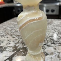 Natural alabaster/onyx carved vases 6” Tall 2 Lbs
