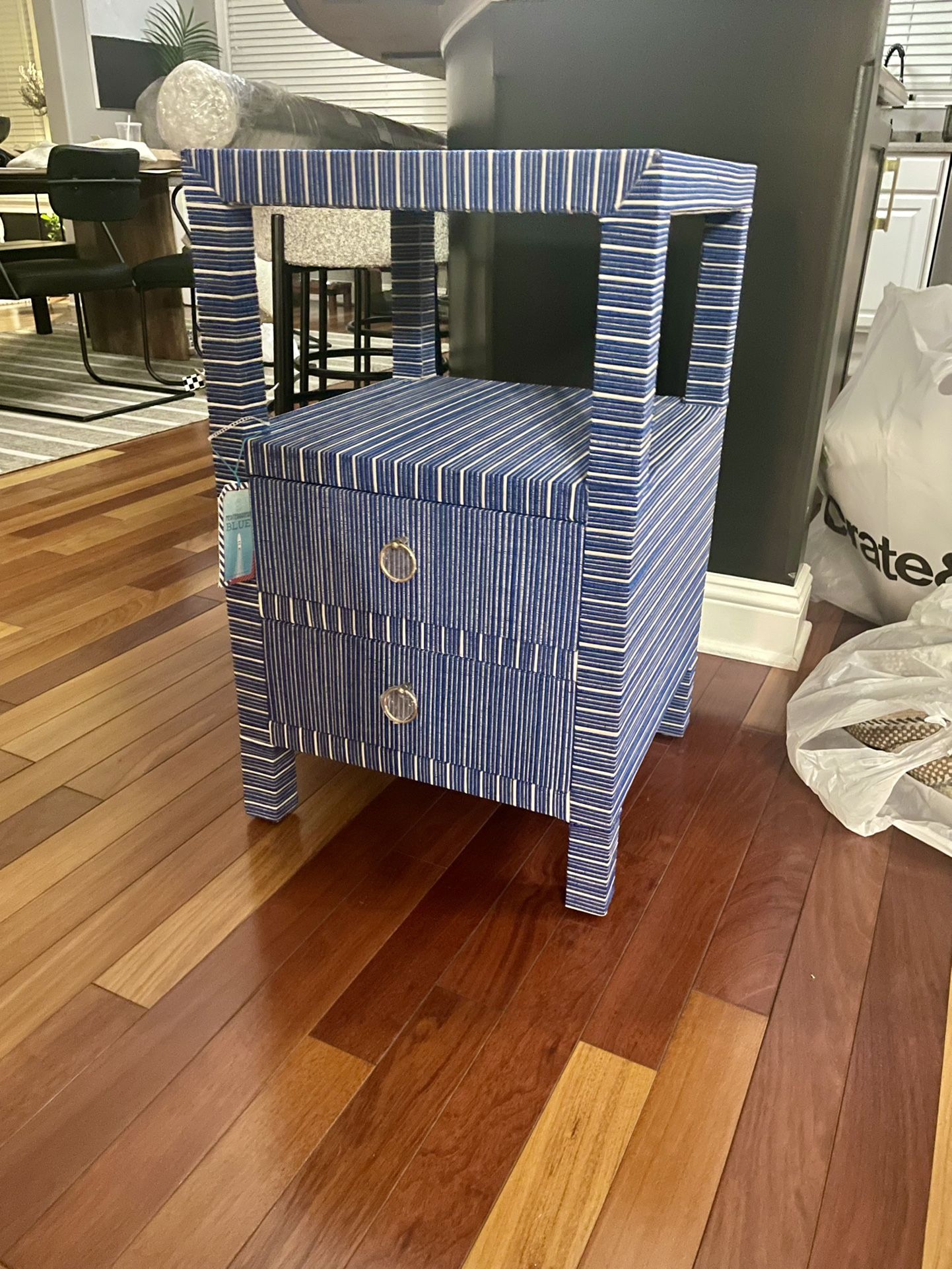 Linen Two Drawer Side/nightstand Table