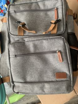 Briefcase backpack with phone charger
