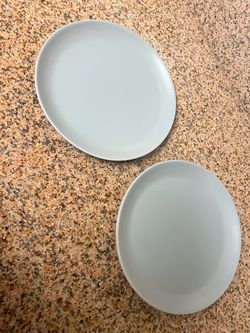 Set of 2 Modern Gray Salad Plates