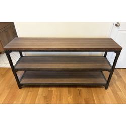 Wood Console Tables with Shelves x2