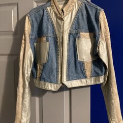 Leather And Jean  Bolero And Pants