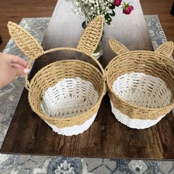 2 Woven Easter Baskets