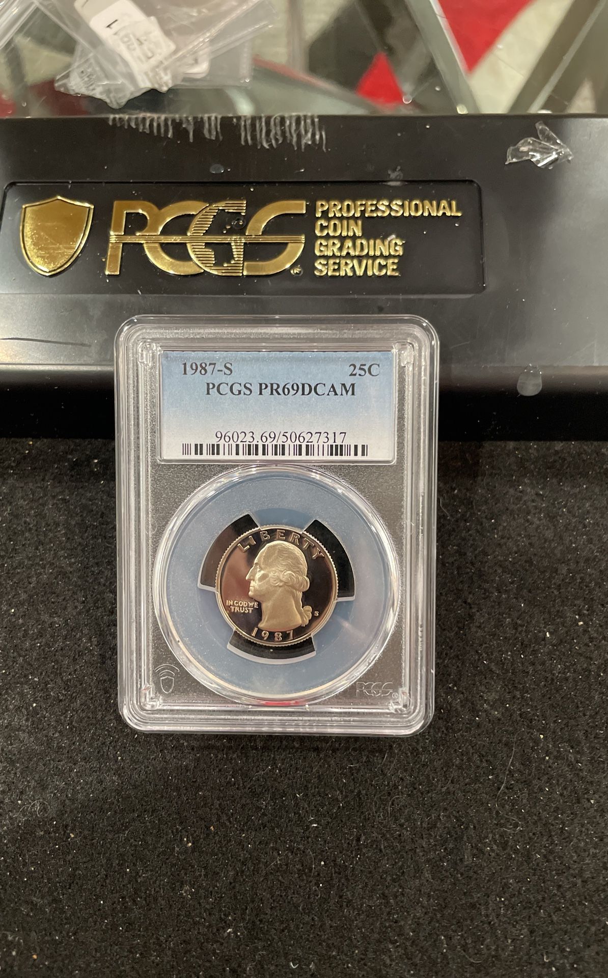 1987 S Gem Proof Washington Quarter Graded At PR69 With A Deep Cameo D-11