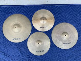 Argent 4pc Drum Cymbal Set 20” Ride 16” Crash 14” Hi Hats