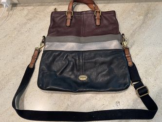 Lightly Used Fossil Purse - Brown, Silver, Grey And Black