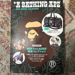 A BATHING APE BAPE 2022 SPRING BOOK WITH CAMO DUFFLE BAG