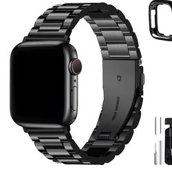 Fullmosa Compatible Apple Watch Band 42mm 44mm 45mm 49mm 38mm 40mm 41mm, Stainless Steel iWatch Band with Case for Apple Watch Series 8/7/6/5/4/3/2/1/