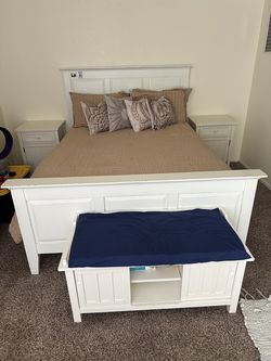 Bed frame, two night stand and the bench for $350