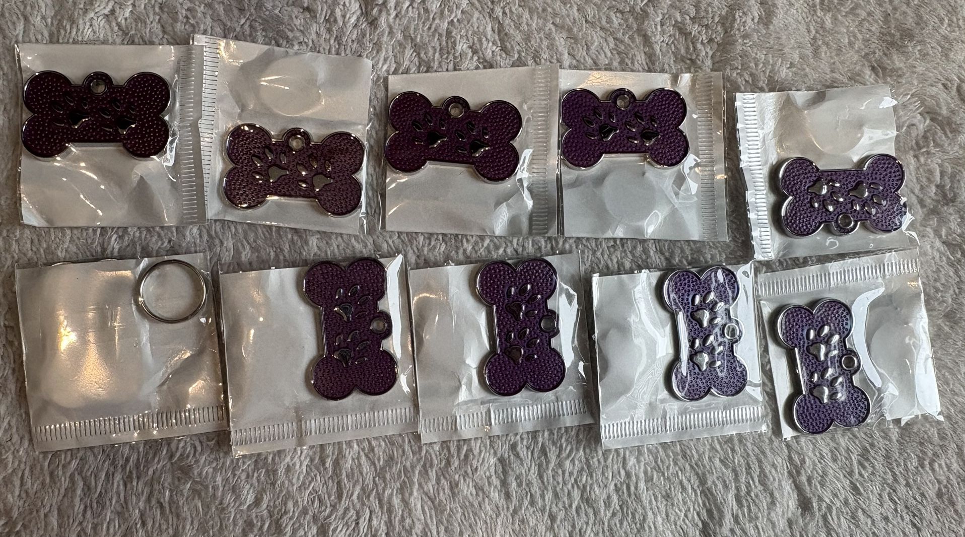 Dog Tags Stainless Steel Purple 10 Pcs