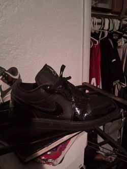 Jordan 1 black croc scream green