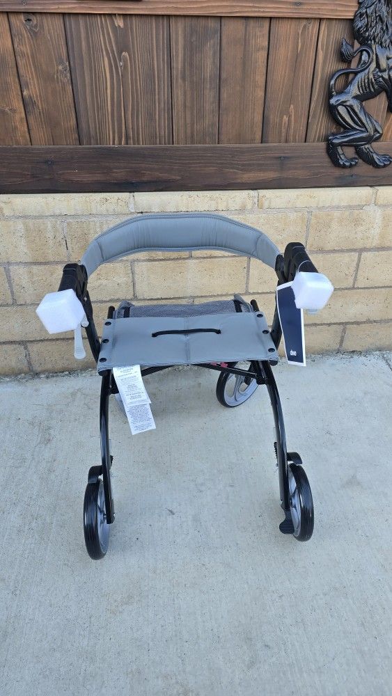 Nitro Euro Style Rollator Rolling Walker, Hemi Height, Black