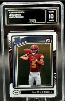2024 Donruss Optic JAYDEN DANIELS #248 Rated Rookie Commanders GMA GEM 10