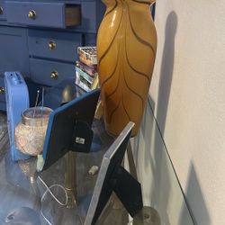 20 Inch Yellow Gold Glass Vase