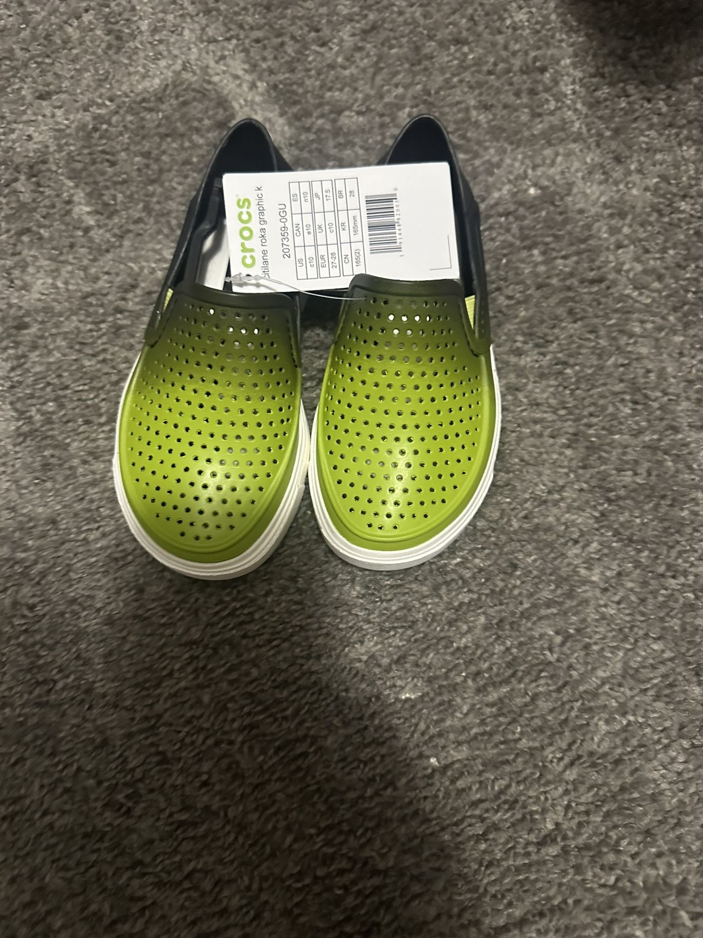 Crocs Citilane Roka (Toddler/Little Kid) Black/lime Punch Size C10
