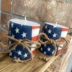 US Flag Decor Candles