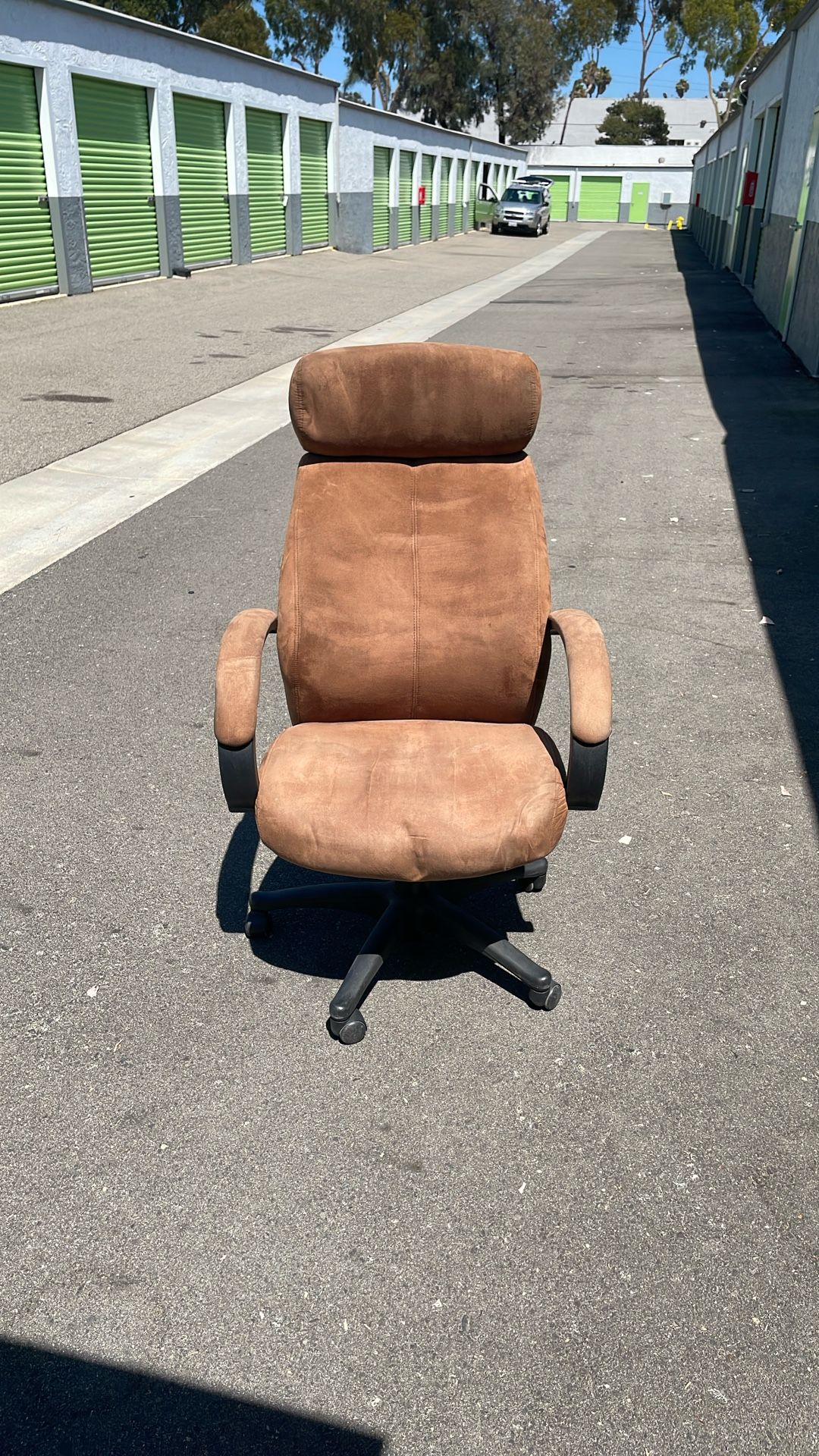 Brown Suede Computer Chair