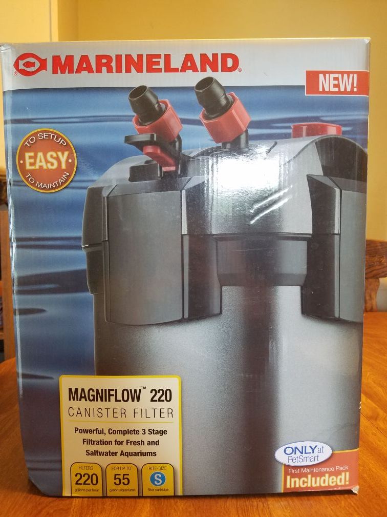 Marineland Magniflow 220 filter canister for up to 55 gal. Aquarium for