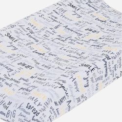 Ellen Degeneres Changing Table Cover; Black, Yellow, & White with Inspirational Words