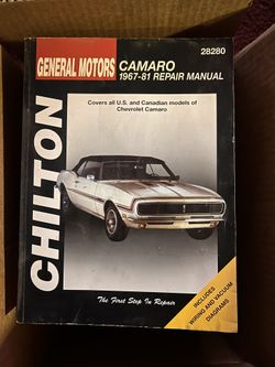 Camaro 1(contact info removed) Repair Manual Book