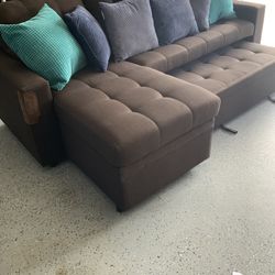 Convertible Small Sectional Sofa Couch, 3 Seat L-Shaped Sofa with Linen Fabric