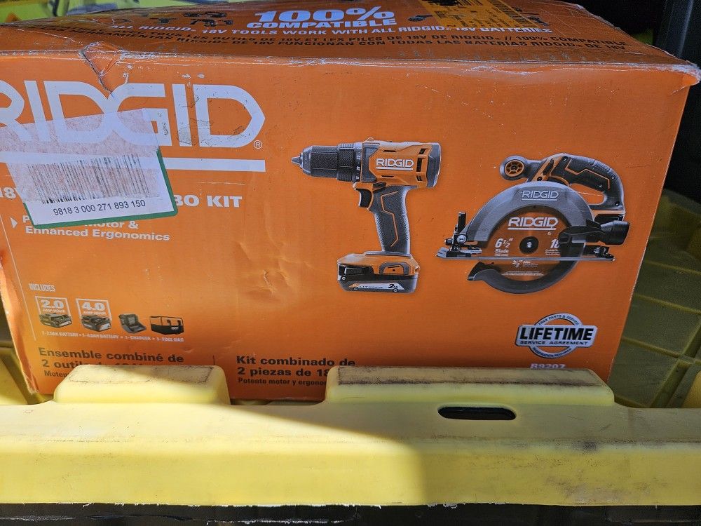 Rigid Combo Kit 18v Circular Saw Drill