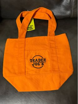 Trader Joe’s orange trick or treat Halloween tote bag mini