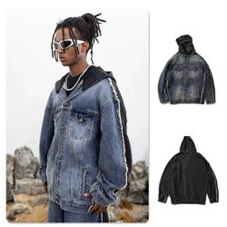 jeans hooded jacket