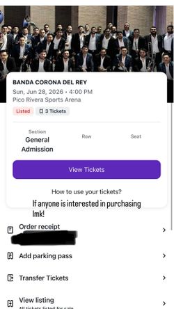 Banda corona del rey tickets