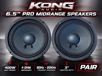 New Pair Kong Audio 6.5” Pro Audio Midrange Speakers $80 Per Pair