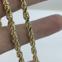 Gold Chain Rope 14K Solid 