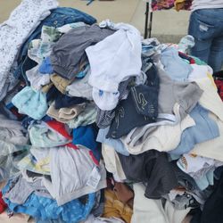 Lots Of Baby Clothes 2 Side Tables Shoes To Go Playpen Baby Chair