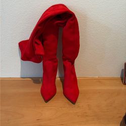 Thigh High Red Dominique Women’s Boots Size 8 M