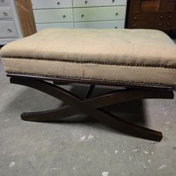 Tufted Fabric Ottoman / Footstool Bench