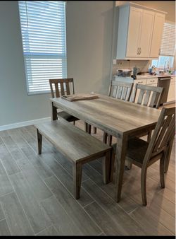 WAYFAIR DINING SET (Table + 4 chairs + bench) $600 ***MUST SELL***