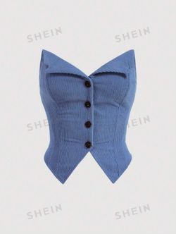 Blue Casual Vest