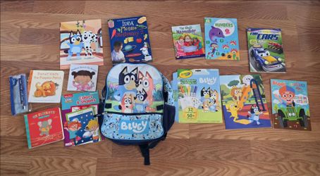 Bag pack bluey &books