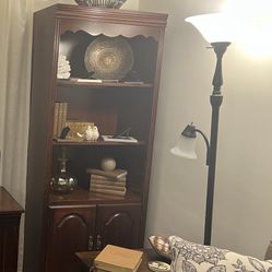 Cherry 3 Piece Library Bookcase Set Home Living Room Furniture Office Study