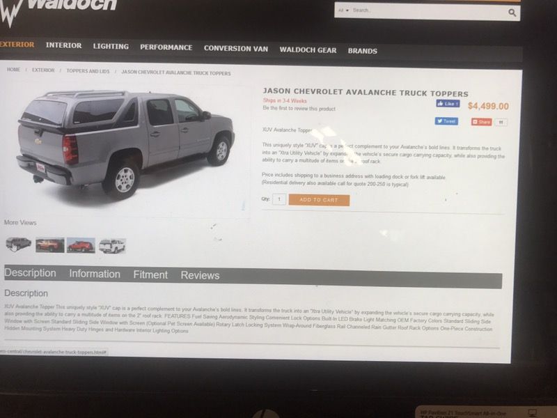Chevy avalanche XUV snug top topper