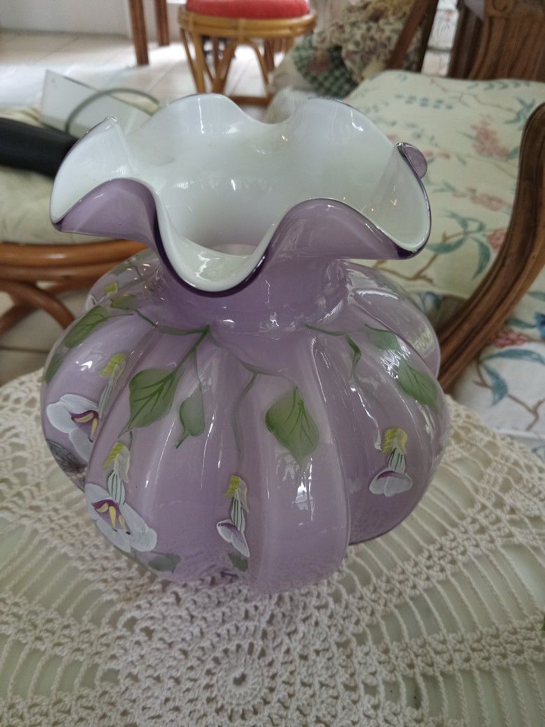 Vintage Fenton Glass "Sweetbriar" Vase