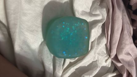 glitter cube blue squishy