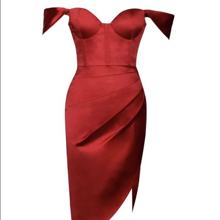 Miss Circle Red Satin Dress