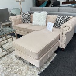 SECTIONAL IVORY MICROFIBER MATERIAL $499