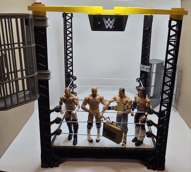 WWE Elite Ring Playset + 4 Figures (Cena, Punk, Cesaro, Morrison)