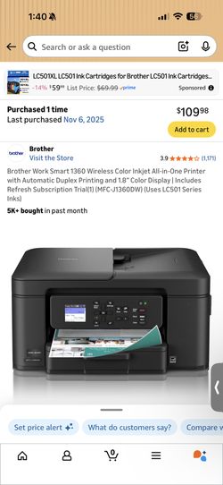 Brother Work Smart 1360 printer