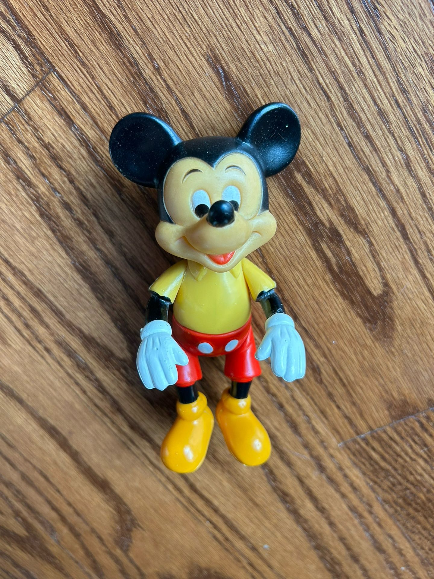 VTG vinyl Mickey Mouse poseable 5 1/2 inches Walt Disney production 70s