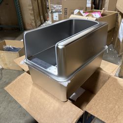 XL Stainless Steel Cat Litter Box – High Sides, Easy Clean